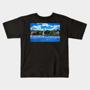 The Three Famous Mahone Bay Churches Kids T-Shirt